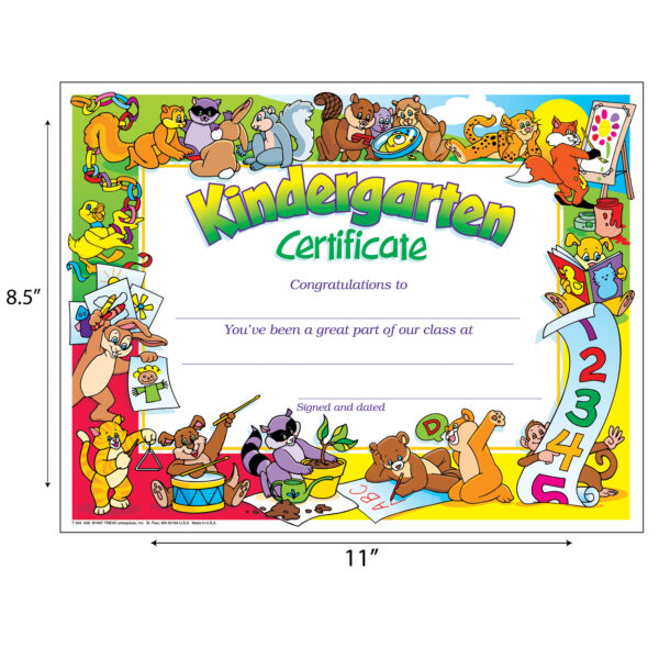 Kindergarten Certificate, 30 Per Pack, 6 Packs