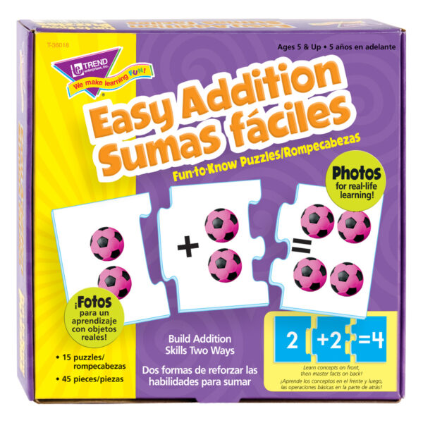 Easy Addition-Sumas faciles Fun-to-Know Puzzles, Pack of 2