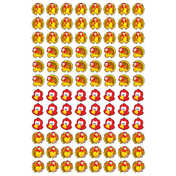 Turkey Time superShapes Stickers, 800 Per Pack, 6 Packs