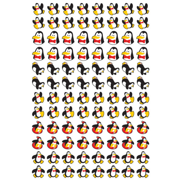 Perky Penguins superShapes Stickers, 800 Per Pack, 6 Packs