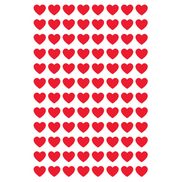 Red Hearts superShapes Stickers, 800 Per Pack, 6 Packs
