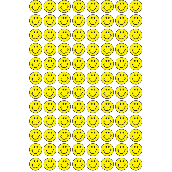 Neon Yellow Smiles superSpots Stickers, 800 Per Pack, 6 Packs