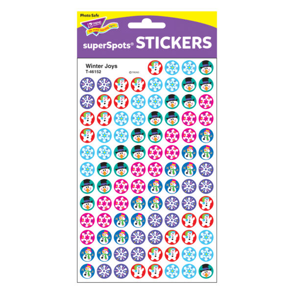 Winter Joys superSpots Stickers, 800 Per Pack, 6 Packs