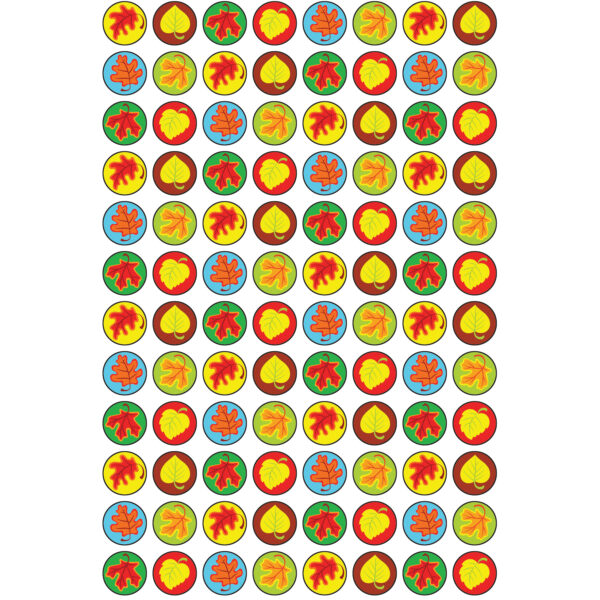 Fall Leaves superSpots Stickers, 800 Per Pack, 6 Packs