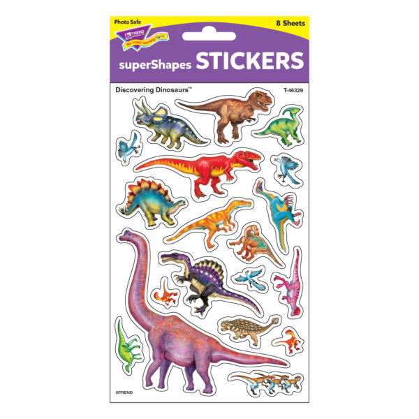 Discovering Dinosaurs superShapes Stickers-Large, 152 Per Pack, 6 Packs