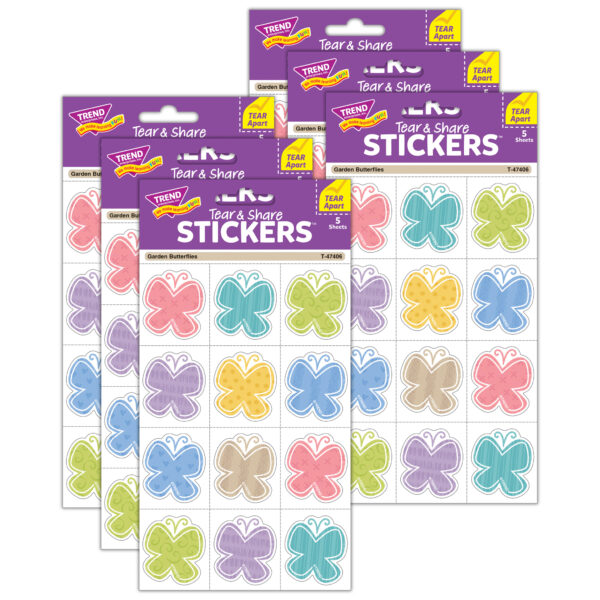 ERST-47406-6.jpg Garden Butterflies Tear , 60 Per Pack, 6 Packs