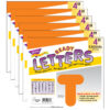 Orange 4" Casual Uppercase Ready Letters, 6 Packs