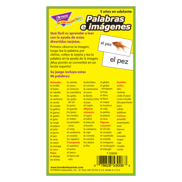 ERST-53006-3_5.jpg Palabras e imágenes (SP) Skill Drill Flash Cards, Pack of 3