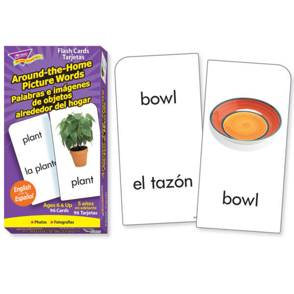 ERST-53015-3_2.jpg Around-the-Home-Palabras (EN-SP) Skill Drill Flash Cards, 3 Packs