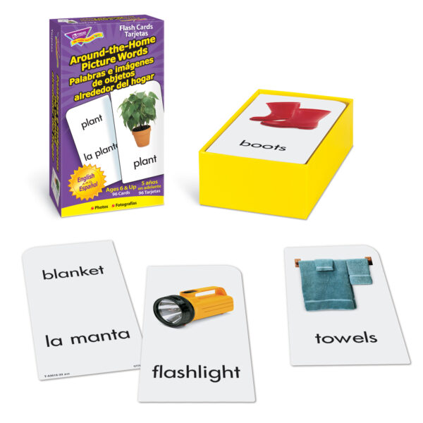 ERST-53015-3_3.jpg Around-the-Home-Palabras (EN-SP) Skill Drill Flash Cards, 3 Packs