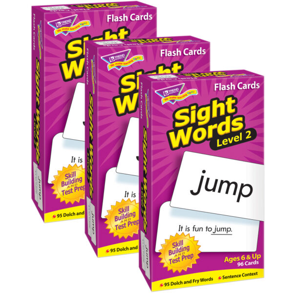 ERST-53018-3.jpg Sight Words Level 2 Skill Drill Flash Cards, 3 Packs