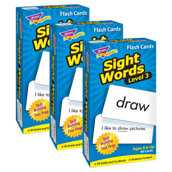 ERST-53019-3.jpg Sight Words Level 3 Skill Drill Flash Cards, 3 Packs
