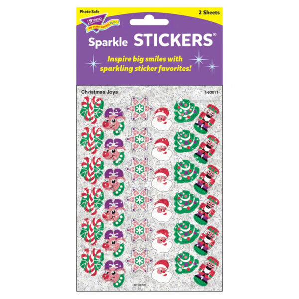 Christmas Joys Sparkle Stickers, 72 Per Pack, 12 Packs