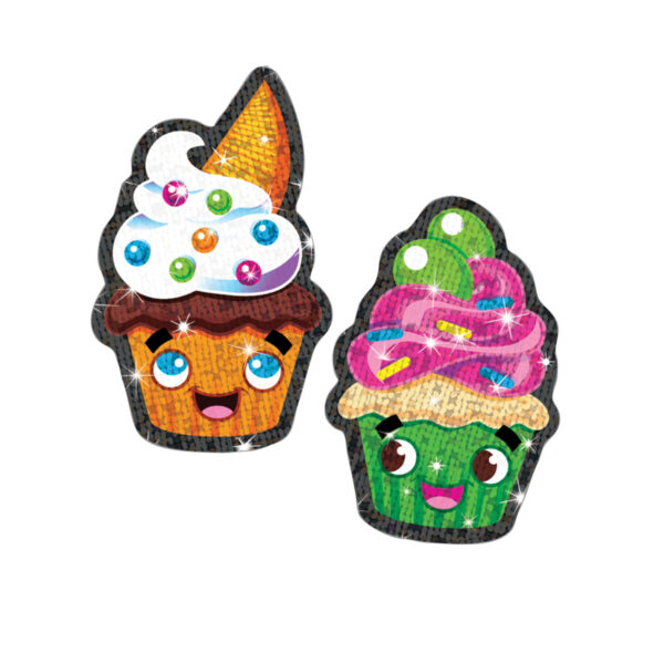 Cupcake Cuties Sparkle Stickers, 18 Per Pack, 6 Packs