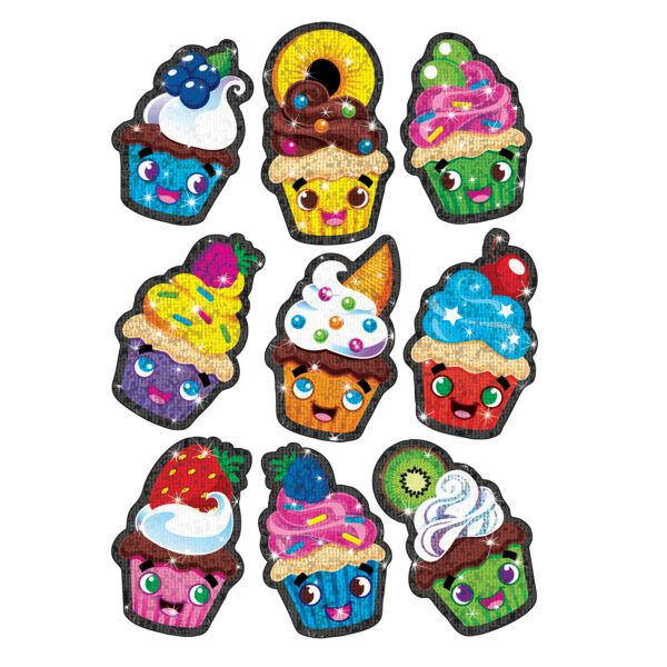 Cupcake Cuties Sparkle Stickers, 18 Per Pack, 6 Packs