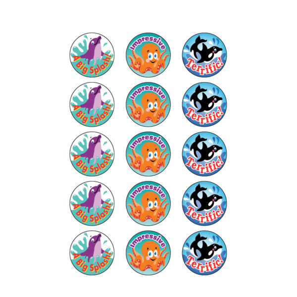 Sea Animals-Blueberry Stinky Stickers, 60 Per Pack, 6 Packs