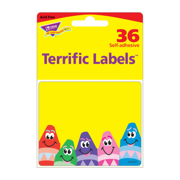 Colorful Crayons Terrific Labels, 36 Per Pack, 6 Packs