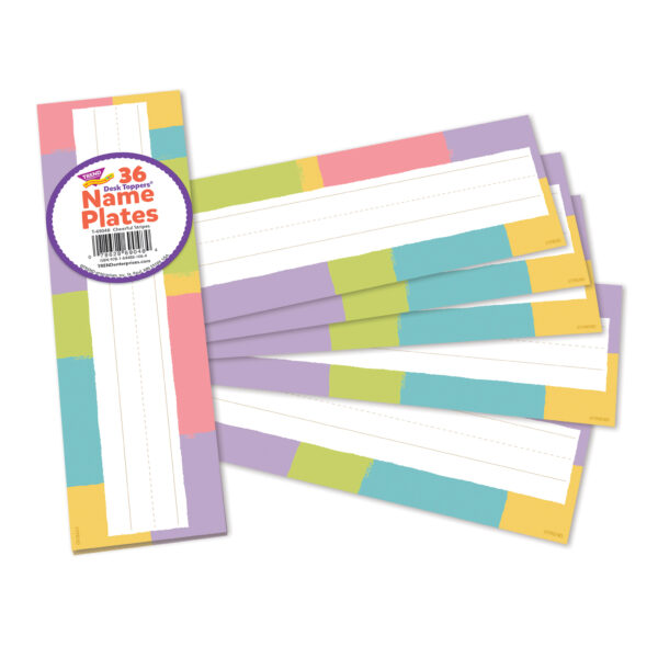 ERST-69048-6_2.jpg Cheerful Stripes Desk Toppers Name Plates, 36 Per Pack, 6 Packs