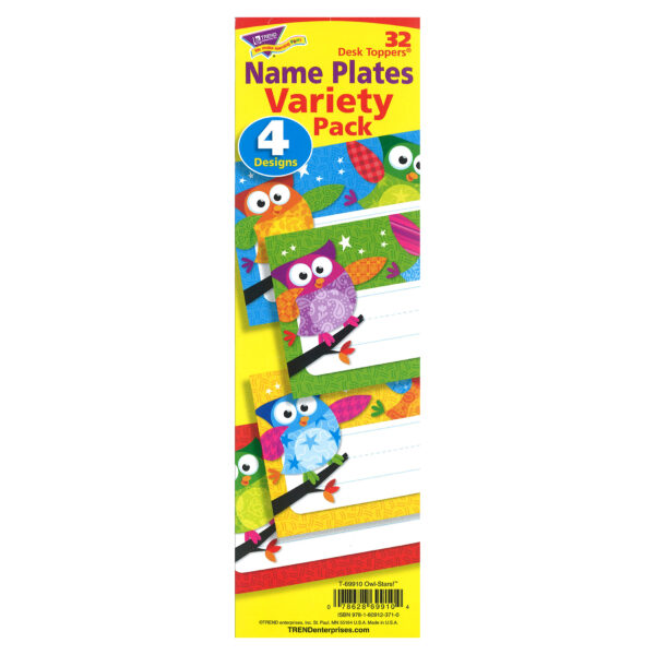 ERST-69910-6_1-1.jpg Owl-Stars! Desk Toppers Name Plates Variety Pack, 32 Per Pack, 6 Packs