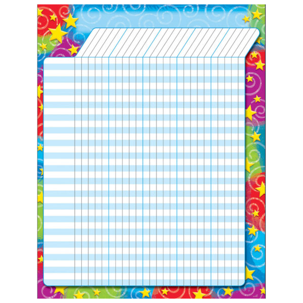 Stars 'n Swirls Incentive Chart, 17" x 22", Pack of 6