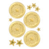 Congratulations (Gold) Award Seals Stickers, 32 Per Pack, 6 Packs
