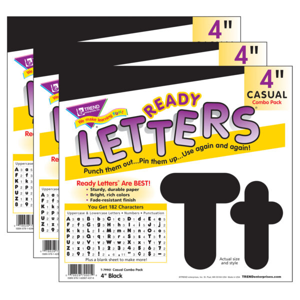 ERST-79901-3.jpg Black 4-Inch Casual Uppercase-Lowercase Combo Pack Ready Letters, 182 Per Pack, 3 Packs