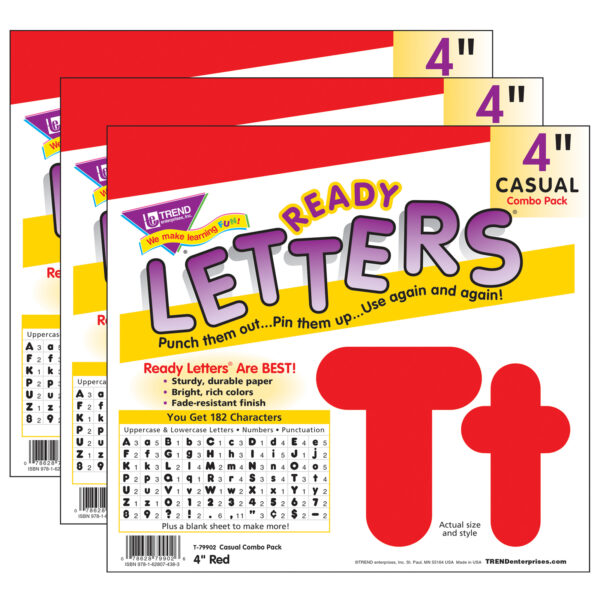 ERST-79902-3.jpg Red 4-Inch Casual Uppercase-Lowercase Combo Pack Ready Letters, 182 Per Pack, 3 Packs