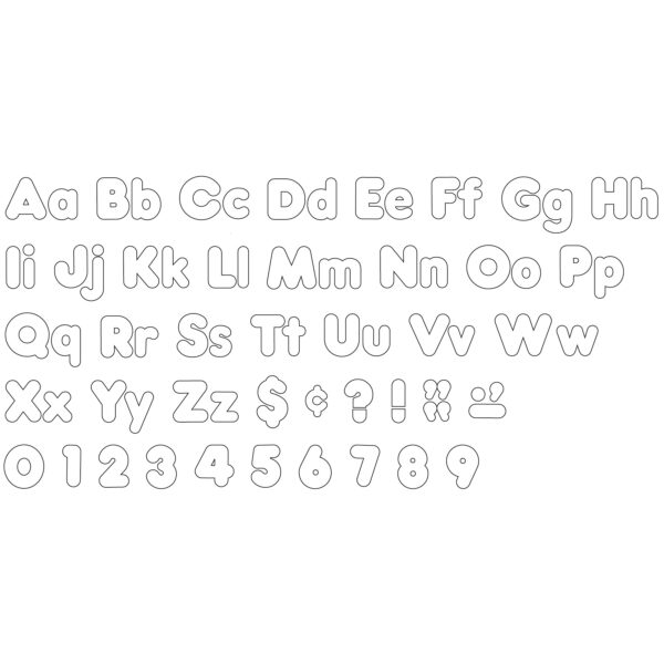 T79905 White 4" Casual Combo Packs White 4-Inch Casual Uppercase-Lowercase Combo Pack Ready Letters, 182 Per Pack, 3 Packs