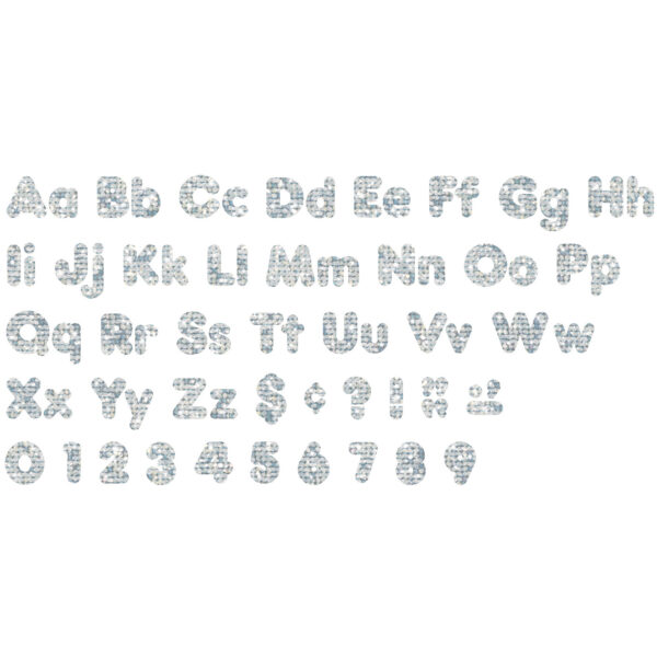 CASUAL Alphabet Combo Vector Silver Sparkle 4" Casual Combo Ready Letters