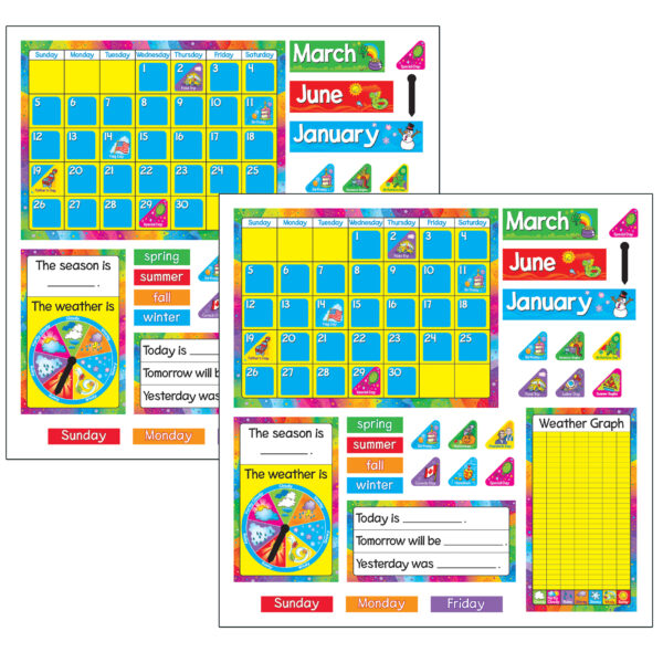 Year Around Calendar Bulletin Board Set, 2 Sets