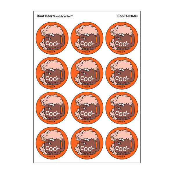 Cool-Root Beer Scented Stickers, 24 Per Pack, 6 Packs