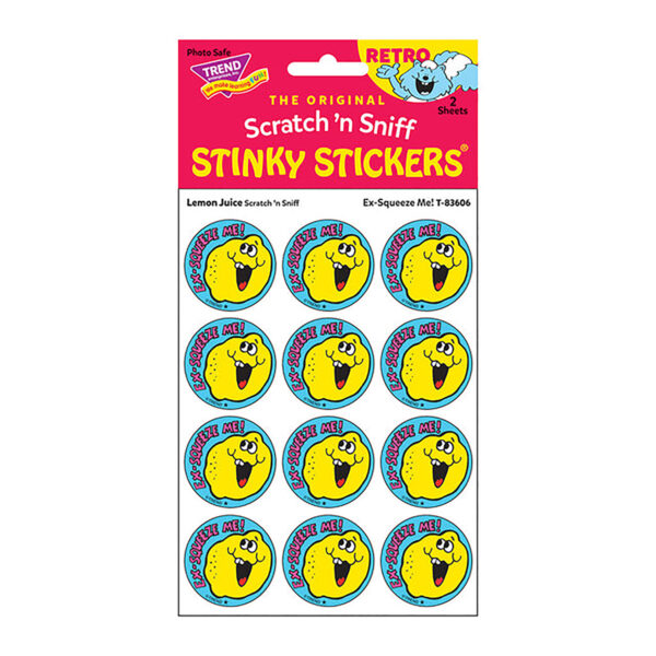 Ex-Squeeze Me!-Lemon Juice Scented Stickers, 24 Per Pack, 6 Packs