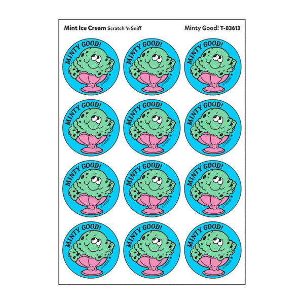 Minty Good!-Mint Ice Cream Scented Stickers, 24 Per Pack, 6 Packs