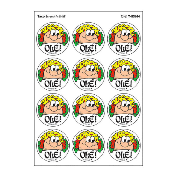 Ole!-Taco Scented Stickers, 24 Per Pack, 6 Packs