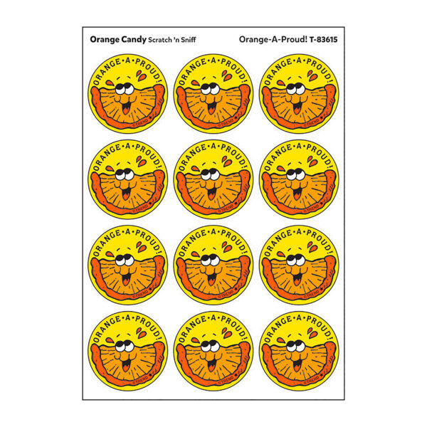Orange-A-Proud!-Orange Candy Scented Stickers, 24 Per Pack, 6 Packs