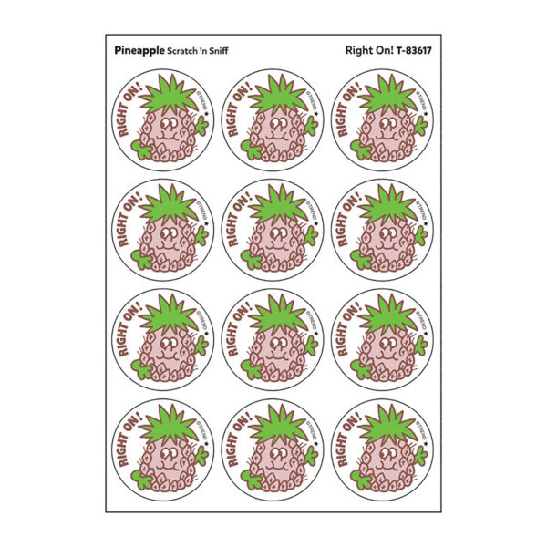 Right On!-Pineapple Scented Stickers, 24 Per Pack, 6 Packs
