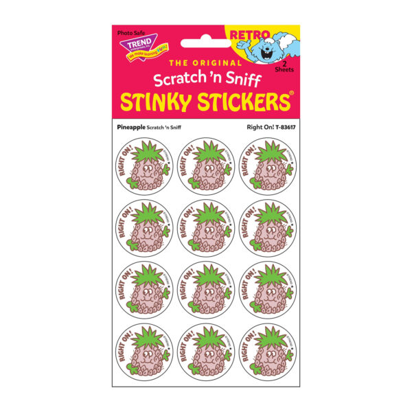 Right On!-Pineapple Scented Stickers, 24 Per Pack, 6 Packs