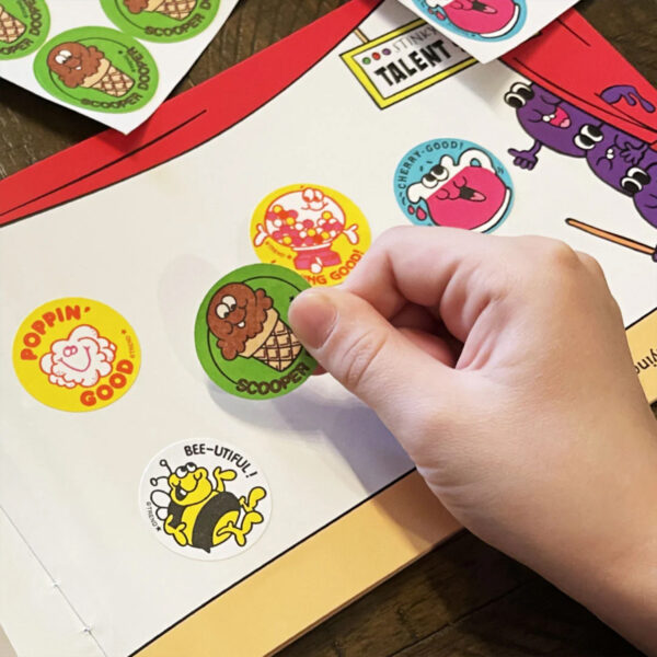 Scooper Dooper-Chocolate Scented Stickers, 24 Per Pack, 6 Packs