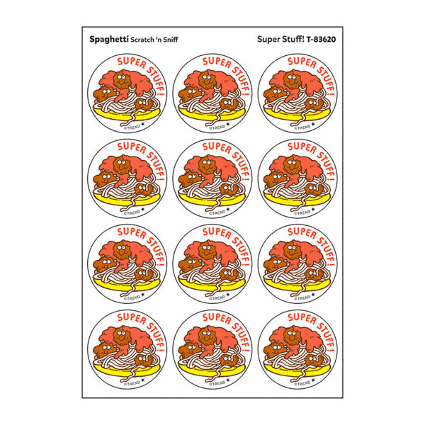 Super Stuff!-Spaghetti Scented Stickers, 24 Per Pack, 6 Packs