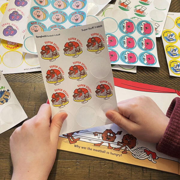 Super Stuff!-Spaghetti Scented Stickers, 24 Per Pack, 6 Packs