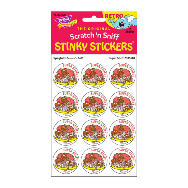 Super Stuff!-Spaghetti Scented Stickers, 24 Per Pack, 6 Packs
