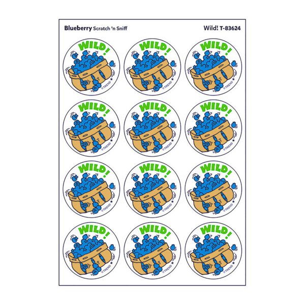 Wild!-Blueberry Scented Stickers, 24 Per Pack, 6 Packs