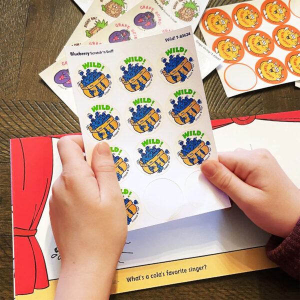 Wild!-Blueberry Scented Stickers, 24 Per Pack, 6 Packs