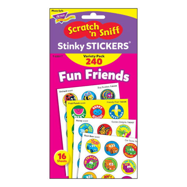 ERST-83917-3_2.jpg Fun Friends Stinky Stickers Variety Pack, 240 Per Pack, 3 Packs