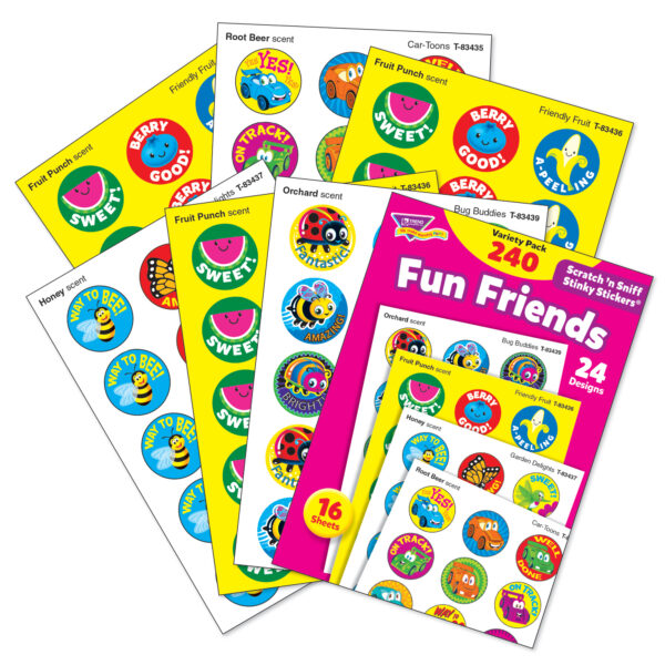 ERST-83917-3_3.jpg Fun Friends Stinky Stickers Variety Pack, 240 Per Pack, 3 Packs