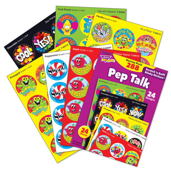 Pep Talk Stinky Stickers Variety Pack, 288 Count Per Pack, 2 Packs