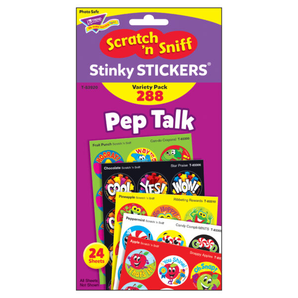 Pep Talk Stinky Stickers Variety Pack, 288 Count Per Pack, 2 Packs