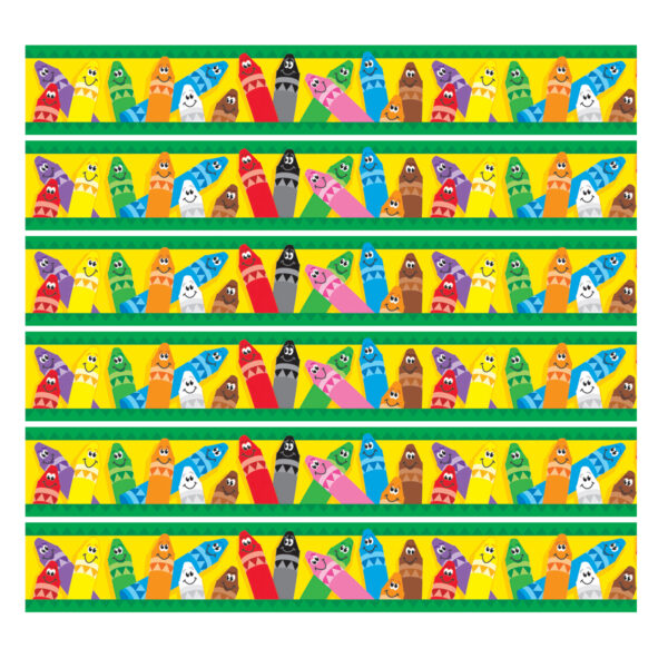 Colorful Crayons Bolder Borders, 35.75' Per Pack, 6 Packs