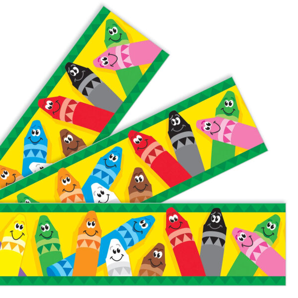 Colorful Crayons Bolder Borders, 35.75' Per Pack, 6 Packs