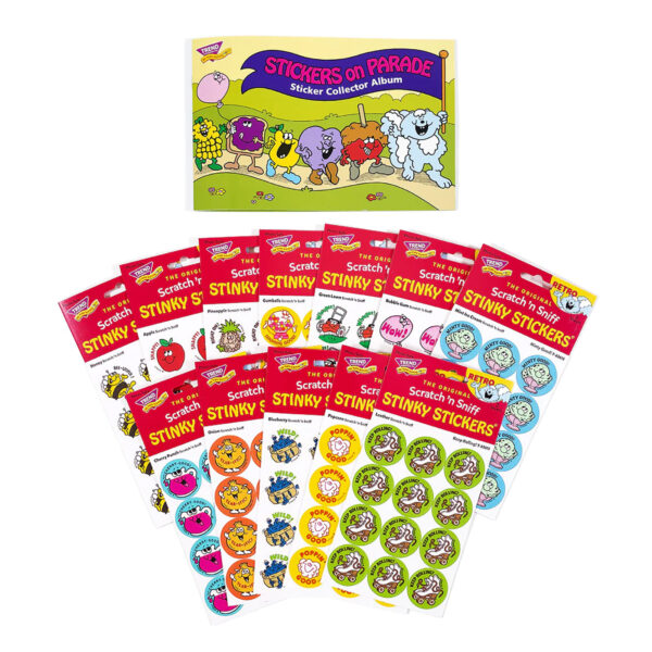 ERST-90944.jpg Stickers on Parade Retro Scratch 'n Sniff Stinky Stickers + Album